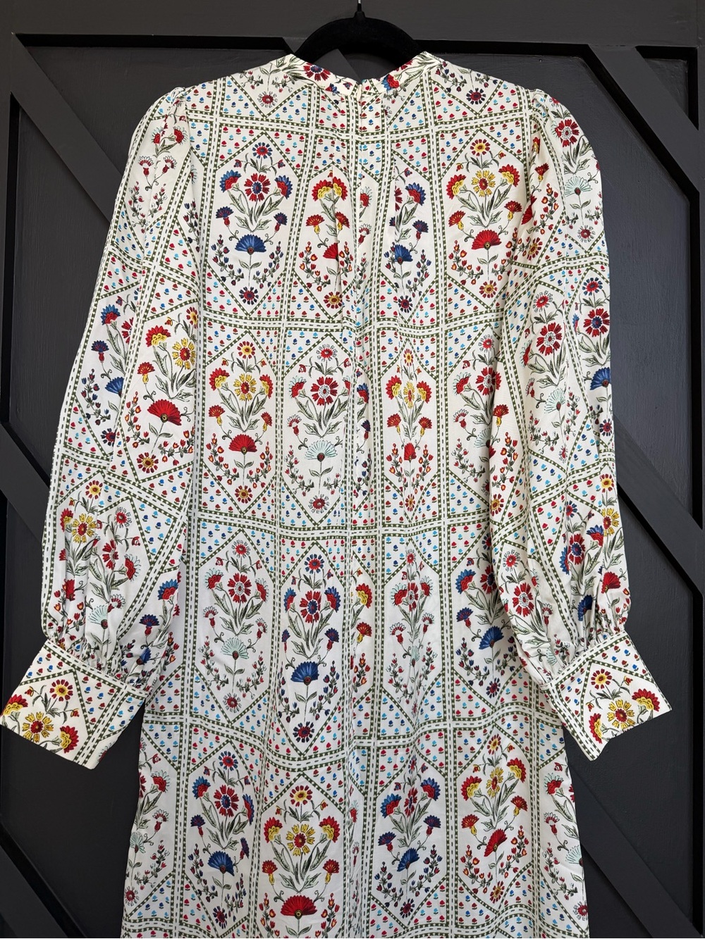 HUNTER BELL Cream Maxi Dress with Red and Blue Floral Print - Picture 8 of 13